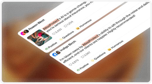 Social media feed showing brand mentions