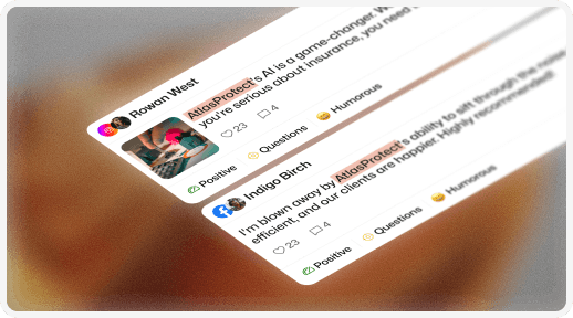 Social media feed showing user discussions