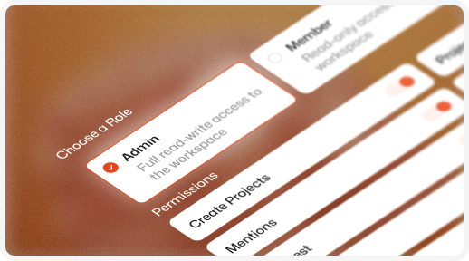 Team management interface with roles and permissions